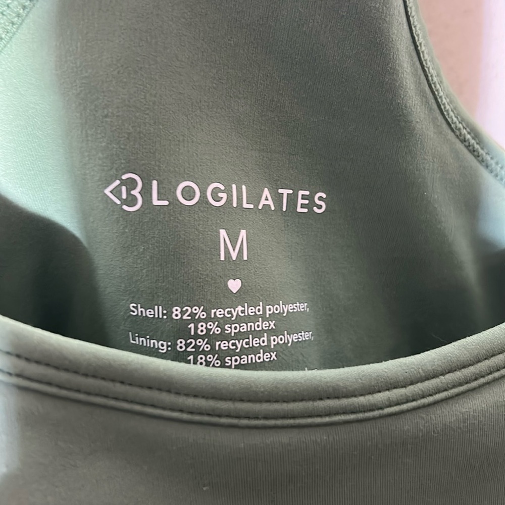 Blogilates Corset Crop Bralette Hedge Green Size Medium - Picture 9 of 11
